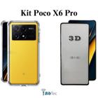 Kit para Poco X6 / X6 Pro Capa Anti Impactos + Pelicula 3D de Vidro Xiaomi Poco X6 X6 PRO