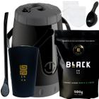 Kit Para Tereré Garrafa Jarra Lisa + Black Erva Mate Tereré Copo Acrílico Preto Bomba Clássica Preta