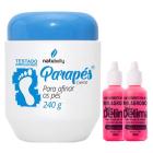 Kit para Tratar Ressecamento e Rachaduras: Parapés Creme para Afinar os Pés + 2 Loção Hidratante Delima