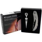 Kit para vinho de inox canivete e tampa 02 peças - Uny Gift