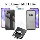 Kit para Xiaomi Mi 11 Lite Capa + Película 3D de Vidro + Suporte de Anel