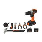 Kit Parafusadeira e Furadeira Com Bateria 20v Black e Decker