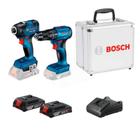 Kit Parafusadeira/Furadeira Com Impacto e Chave De Impacto Gsb Com Maleta e 2 baterias De lítio Bosch