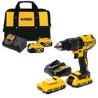 Kit Parafusadeira Furadeira de Impacto Dewalt 20V Max com 2 Baterias 2Ah, 2 Baterias 5Ah e Carregador - DCD7781D2BR1