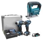 Kit Parafusadeira Furadeira Tico Tico 3 Bat Lítio Bivolt 12V CLX224SAX + JV101DZP Makita