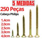 Kit Parafusos para Madeira MDF Móveis Marcenaria Parafuso Philips Chipboard 14 - 20 - 25 - 30 - 40mm