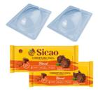 Kit Páscoa Sicao 2 Barras7 De Chocolate Rende Muito + 3 Forminhas De Silicone 500g Cada