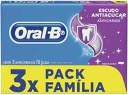 Kit Pasta de Dente Oral-B Escudo Antiaçúcar 70g 3 unidades