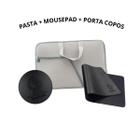 Kit Pasta Para Notebook Com Bolso Externo + MousePad Gamer Preto 25x20 + Porta Copos De Couro - MgaStore