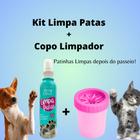 Kit Patas Limpas P/cães - Limpa Patas Spray + Copo Lavador
