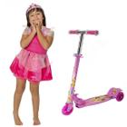 Kit Patinete de Ferro Rosa + Fantasia Vestidinho de Princesa