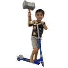 Kit Patinete Dm Toys Infantil 3 Rodas Led + Fantasia Thor