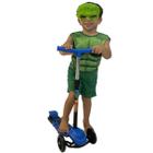 Kit Patinete Dm Toys Radical New Menino Azul + Fantasia Hulk