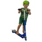 Kit Patinete Infantil Ajustável Dobrável Led + Fantasia Hulk