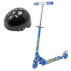 Kit Patinete Infantil Azul Panda 2 Rodas Luz Led + Capacete - Art Brink