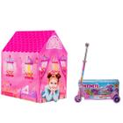 Kit Patinete Rosa Infantil Belinda Ferro Reforçado Barraca