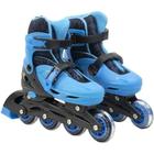 Kit Patins 4 Rodas Azul Tamanho 32 - 35 R942 - Bbr Toys