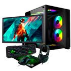 Kit pc gamer Completo Core i7-10700F, RTX 3050 6GB, H510, 16GB RAM, SSD 512, 700W 80 plus, Wifi, Monitor 19", Teclado, Mouse, Headset e Mousepad Gamer