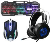 Kit PC Gamer Teclado Mouse e Fone Led Iluminação RGB USB - C3TECH