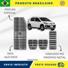 KIT Pedaleira de Carro E Descanso de PÉ 100% AÇO INOX modelo do carro Volkswagen Up Connect Tsi 2015 acima Envio Rápido Brasil