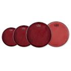 Kit Pele Luen para Bateria LDH DUO LUB Vermelha Fusion 10 12 14 + One Custom CT Snare 14