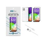 Kit Película 3D + Capa Transparente + Cabo USB Tipo C Samsung Galaxy A22 4G