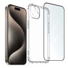 Kit Película 3D + Capinha Transparente Compativel iPhone 15 Para Todos os Modelos Plus, Pro, Pro Max