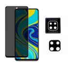 Kit Película 3D Vidro Anti Espião Compatível Xiaomi Redmi Note 9 + Película Câmera - Coronitas Acessorios