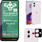 KIT Película 9D Para Motorola Moto G14 + Câmera 3d + Capinha Case