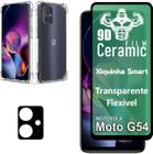 Kit Película Cerâmica 9D Para Motorola Moto G54 + Película da Câmera 3D + Capa Capinha Case