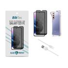 Kit Película Privacidade 3D + Capa Transparente + Cabo USB Tipo C Samsung Galaxy S21 FE