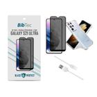 Kit Película Privacidade 3D + Capa Transparente + Cabo USB Tipo C Samsung Galaxy S21 ULTRA