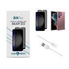 Kit Película Privacidade 3D + Capa Transparente + Cabo USB Tipo C Samsung Galaxy S23