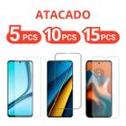 Kit Película Vidro Motorola Moto G04 / G24 / G34 / Redmi 13C / Poco X6 / X6 Pro Combo Com 5/10/15 Peças Atacado