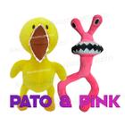 Kit Pelúcia Rainbow Friends Roblox Boneco Pato Amarelo Rosa