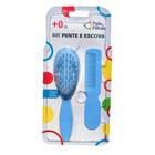 Kit Pente e Escova Azul para Bebe 790084 Pais e Filhos