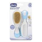 Kit Pente e Escova Cerdas Naturais Infantil Azul - Chicco - Buba