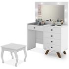 Kit Penteadeira Com Banqueta Em MDF 00809101X022034 Branco LPA - Móveis Luapa