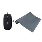 Kit Periférico Mouse Office Com Mouse Pad 80x40 Knup Hayom