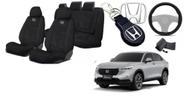 Kit Personalizado Capas Tecido Estofado Assentos Honda HRV 20-24 + Volante + Chaveiro