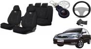 Kit Personalizado Capas Tecido Estofado Corolla 03-08 + Volante + Chaveiro