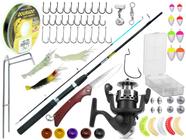 Kit Pesca 1 Vara Para Molinete 1,20m + 1 Molinete + Acessórios (Ref. 68)