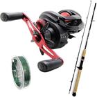 Kit Pesca Carretilha Montana 10000 Com Vara Cesar 1,70mts E Linha