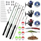 Kit Pesca Completo Barato 3 Vara 1,50m 10kg 3 Molinete C/ Itens