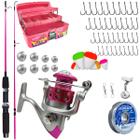 Kit Pesca Feminino Completo Molinete 3 Rolamento + Vara 1,20m 8-15lbs