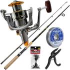 Kit Pesca Molinete 6000 Carretel de Alumínio Vara Shimano