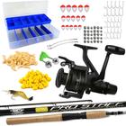 Kit Pesca Molinete Shimano IX 2000 Vara Carbono + Acessórios