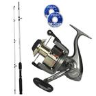 Kit Pesca Molinete XT 2000 Com Vara 1,80mts 40Lbs 200mts de Linha