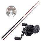 Kit Pesca Vara Carretilha TAMBA 1,80mts e BLACK TAMBA Direita e Linha