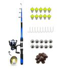 Kit Pesca Vara + Molinete + Linha + Anzol + Chumb +boia Isca